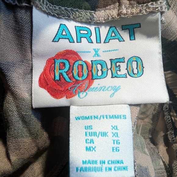 Ariat x Rodeo Quincy Camo American Flag Joggers Western Lounge Pants XL - Picture 8 of 9